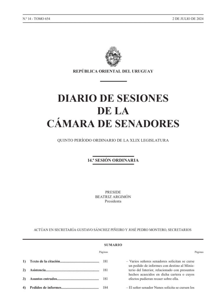 DIARIO DE SESIONES DE LA CAMARA DE SENADORES del 02/07/2024